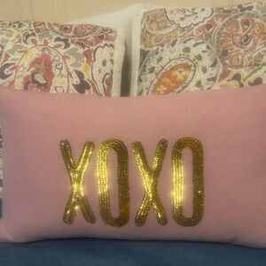 Pink throw pillow